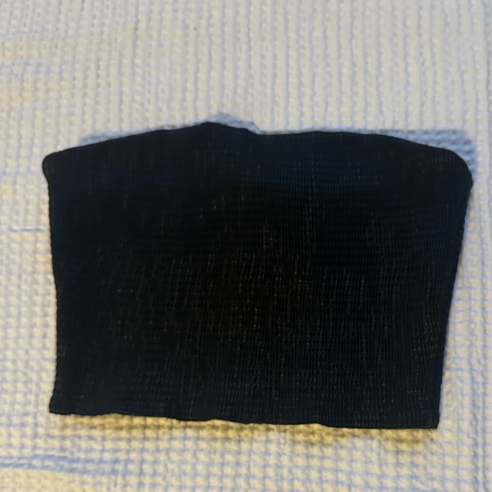 Alice + Olivia Textured Black Tube Top